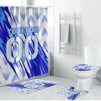 Personalized Uzbekistan Soccer Bathroom Set Wolf Mascot Chevron Zigzag Pattern