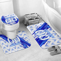 Personalized Uzbekistan Soccer Bathroom Set Wolf Mascot Chevron Zigzag Pattern