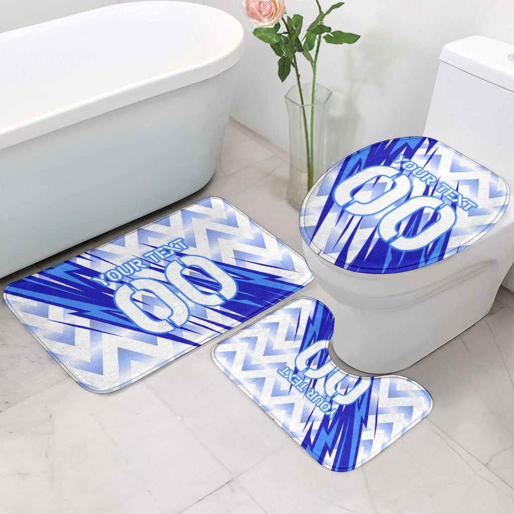Personalized Uzbekistan Soccer Bathroom Set Wolf Mascot Chevron Zigzag Pattern