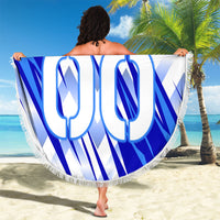 Personalized Uzbekistan Soccer Beach Blanket Wolf Mascot Chevron Zigzag Pattern