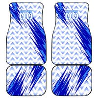 Personalized Uzbekistan Soccer Car Mats Wolf Mascot Chevron Zigzag Pattern