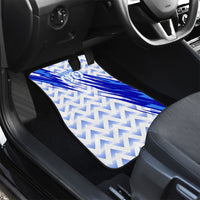 Personalized Uzbekistan Soccer Car Mats Wolf Mascot Chevron Zigzag Pattern