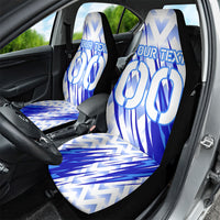 Personalized Uzbekistan Soccer Car Seat Cover Wolf Mascot Chevron Zigzag Pattern
