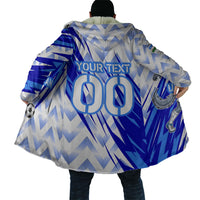 Personalized Uzbekistan Soccer Cloak Wolf Mascot Chevron Zigzag Pattern