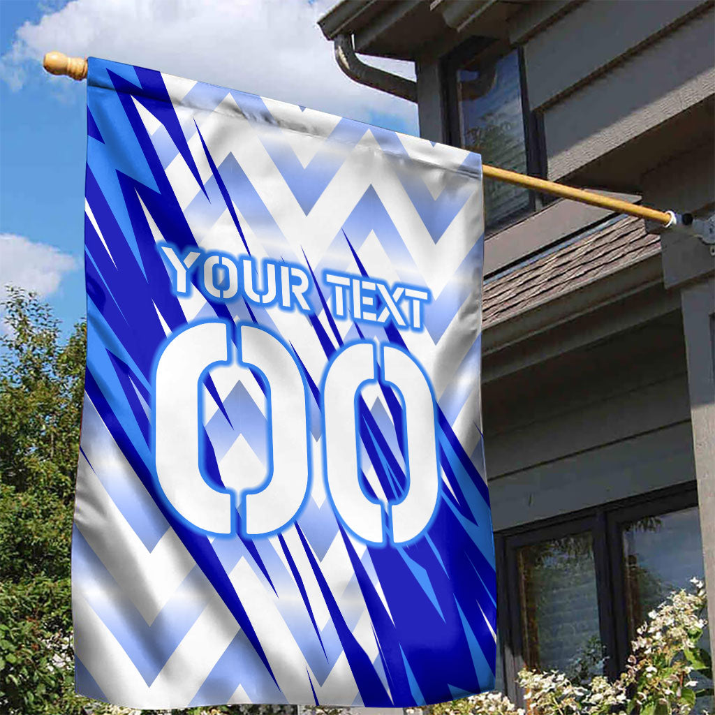 Personalized Uzbekistan Soccer Garden Flag Wolf Mascot Chevron Zigzag Pattern