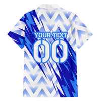Personalized Uzbekistan Soccer Hawaiian Shirt Wolf Mascot Chevron Zigzag Pattern
