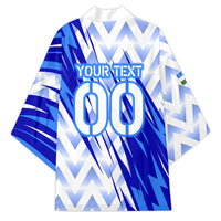 Personalized Uzbekistan Soccer Kimono Wolf Mascot Chevron Zigzag Pattern