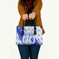 Personalized Uzbekistan Soccer Leather Bag Wolf Mascot Chevron Zigzag Pattern