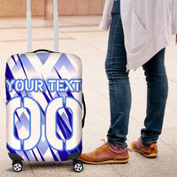 Personalized Uzbekistan Soccer Luggage Cover Wolf Mascot Chevron Zigzag Pattern