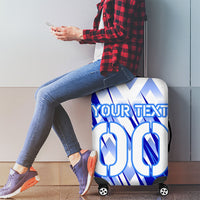 Personalized Uzbekistan Soccer Luggage Cover Wolf Mascot Chevron Zigzag Pattern