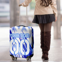 Personalized Uzbekistan Soccer Luggage Cover Wolf Mascot Chevron Zigzag Pattern