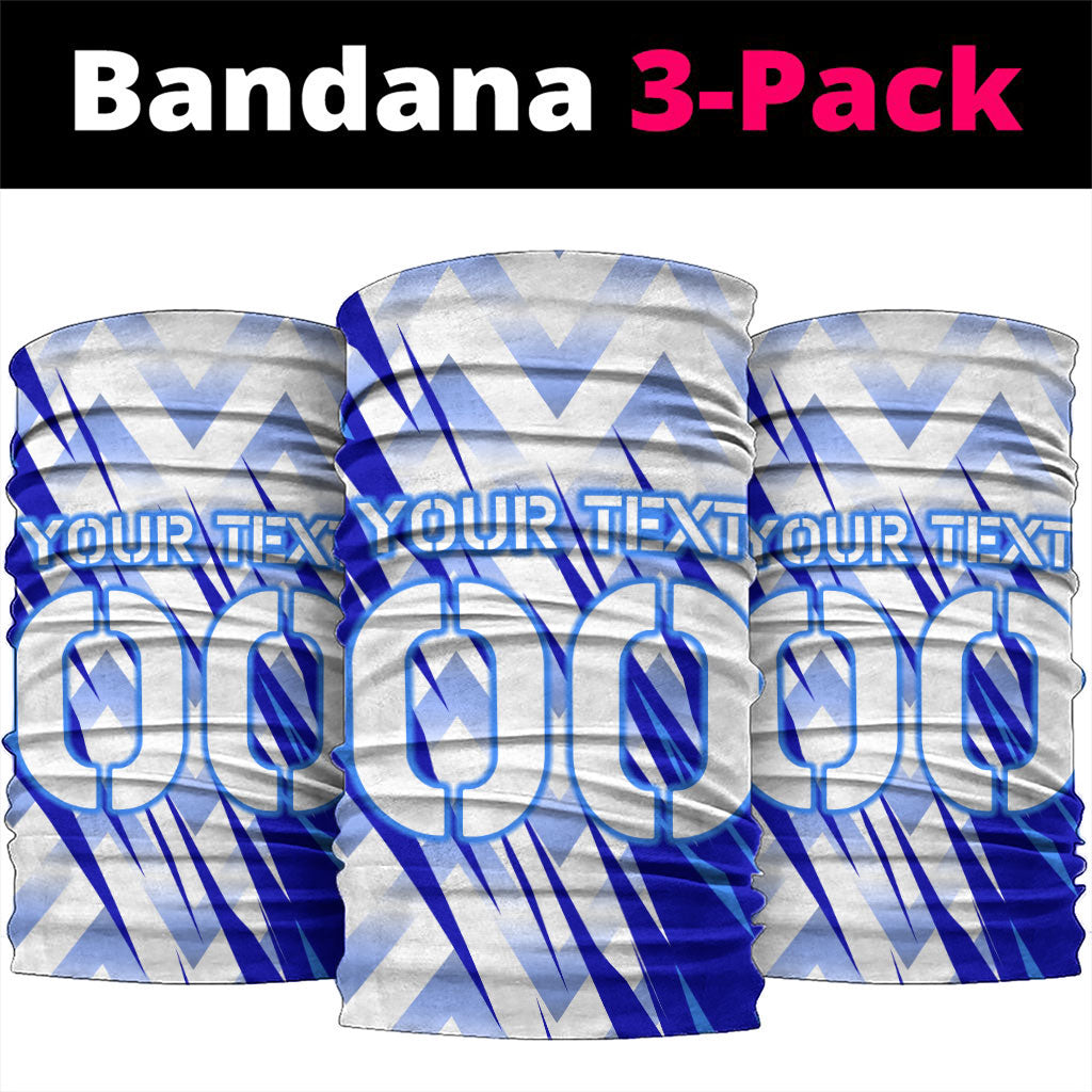 Personalized Uzbekistan Soccer Neck Gaiter Wolf Mascot Chevron Zigzag Pattern