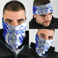 Personalized Uzbekistan Soccer Neck Gaiter Wolf Mascot Chevron Zigzag Pattern