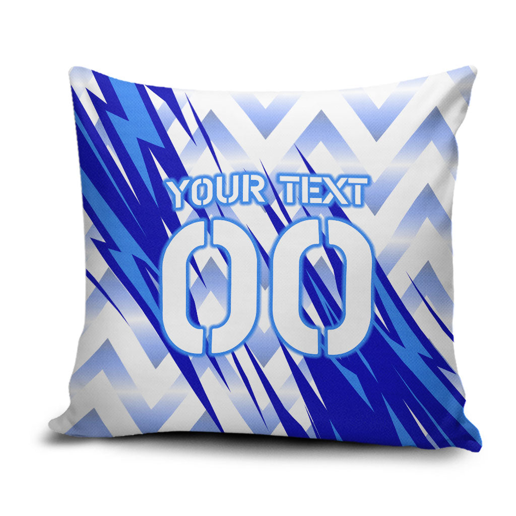 Personalized Uzbekistan Soccer Pillow Cover Wolf Mascot Chevron Zigzag Pattern