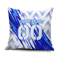 Personalized Uzbekistan Soccer Pillow Cover Wolf Mascot Chevron Zigzag Pattern