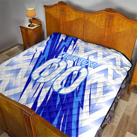 Personalized Uzbekistan Soccer Quilt Wolf Mascot Chevron Zigzag Pattern