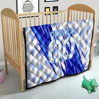 Personalized Uzbekistan Soccer Quilt Wolf Mascot Chevron Zigzag Pattern