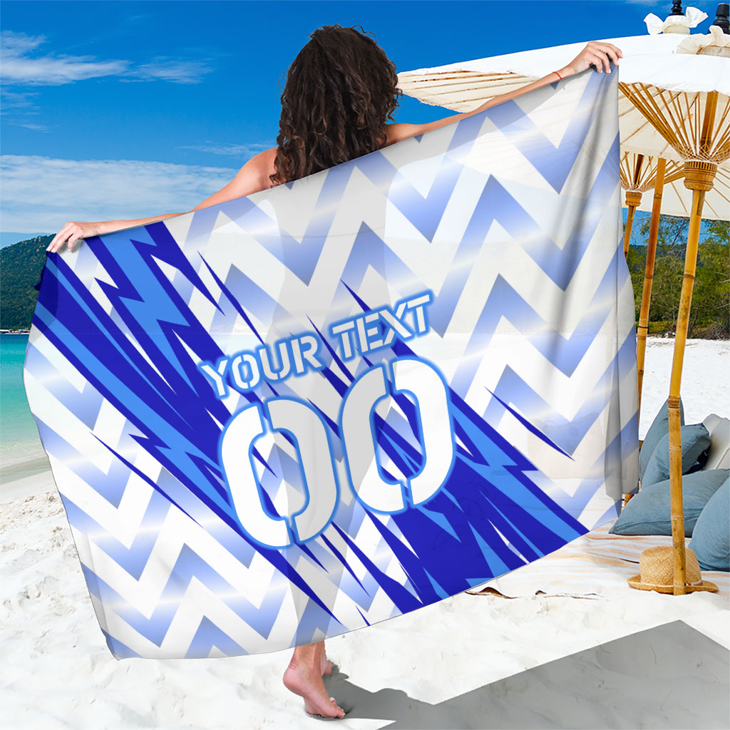 Personalized Uzbekistan Soccer Sarong Wolf Mascot Chevron Zigzag Pattern