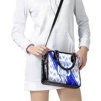 Personalized Uzbekistan Soccer Shoulder Handbag Wolf Mascot Chevron Zigzag Pattern