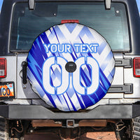 Personalized Uzbekistan Soccer Spare Tire Cover Wolf Mascot Chevron Zigzag Pattern