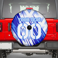 Personalized Uzbekistan Soccer Spare Tire Cover Wolf Mascot Chevron Zigzag Pattern