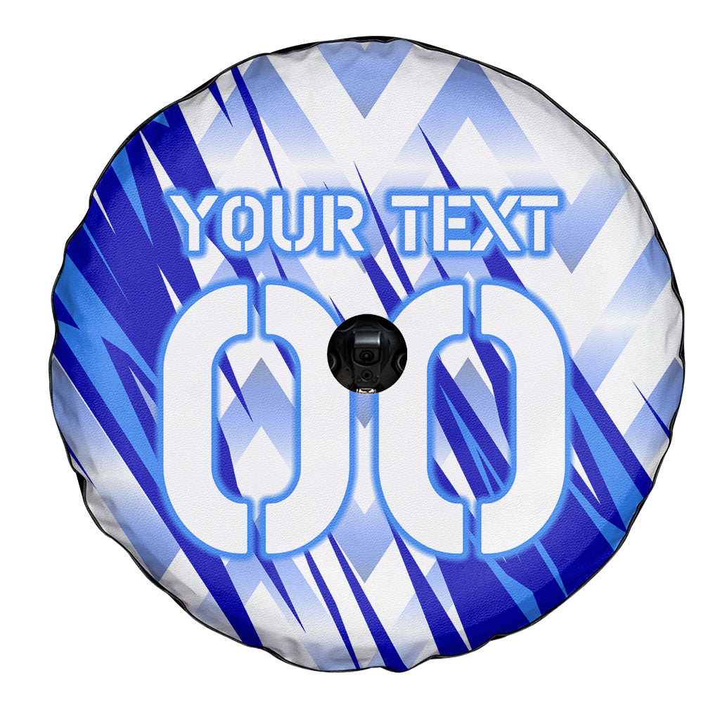 Personalized Uzbekistan Soccer Spare Tire Cover Wolf Mascot Chevron Zigzag Pattern