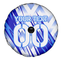 Personalized Uzbekistan Soccer Spare Tire Cover Wolf Mascot Chevron Zigzag Pattern