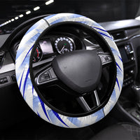 Uzbekistan Soccer Steering Wheel Cover Wolf Mascot Chevron Zigzag Pattern