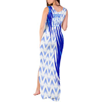 Personalized Uzbekistan Soccer Tank Maxi Dress Wolf Mascot Chevron Zigzag Pattern