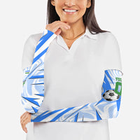 Personalized Uzbekistan Soccer Arm Sleeves White Wolves Football Halftone Pattern
