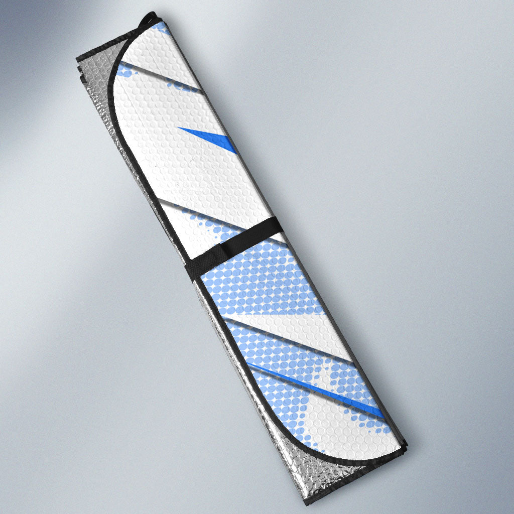 Personalized Uzbekistan Soccer Auto Sun Shade White Wolves Football Halftone Pattern