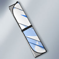 Personalized Uzbekistan Soccer Auto Sun Shade White Wolves Football Halftone Pattern