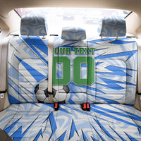 Personalized Uzbekistan Soccer Back Car Seat Cover White Wolves Football Halftone Pattern