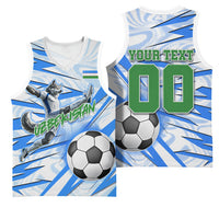 Personalized Uzbekistan Soccer Basketball Jersey White Wolves Football Halftone Pattern
