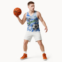 Personalized Uzbekistan Soccer Basketball Jersey White Wolves Football Halftone Pattern