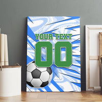 Personalized Uzbekistan Soccer Canvas Wall Art White Wolves Football Halftone Pattern