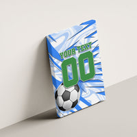 Personalized Uzbekistan Soccer Canvas Wall Art White Wolves Football Halftone Pattern