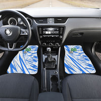 Personalized Uzbekistan Soccer Car Mats White Wolves Football Halftone Pattern