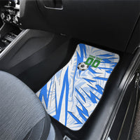 Personalized Uzbekistan Soccer Car Mats White Wolves Football Halftone Pattern