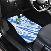 Personalized Uzbekistan Soccer Car Mats White Wolves Football Halftone Pattern