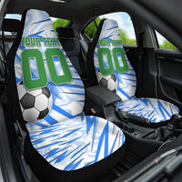 Personalized Uzbekistan Soccer Car Seat Cover White Wolves Football Halftone Pattern