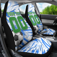 Personalized Uzbekistan Soccer Car Seat Cover White Wolves Football Halftone Pattern