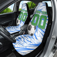 Personalized Uzbekistan Soccer Car Seat Cover White Wolves Football Halftone Pattern