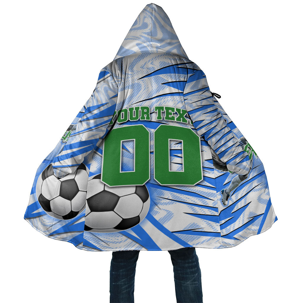 Personalized Uzbekistan Soccer Cloak White Wolves Football Halftone Pattern