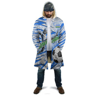 Personalized Uzbekistan Soccer Cloak White Wolves Football Halftone Pattern