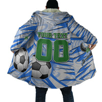 Personalized Uzbekistan Soccer Cloak White Wolves Football Halftone Pattern
