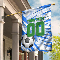 Personalized Uzbekistan Soccer Garden Flag White Wolves Football Halftone Pattern
