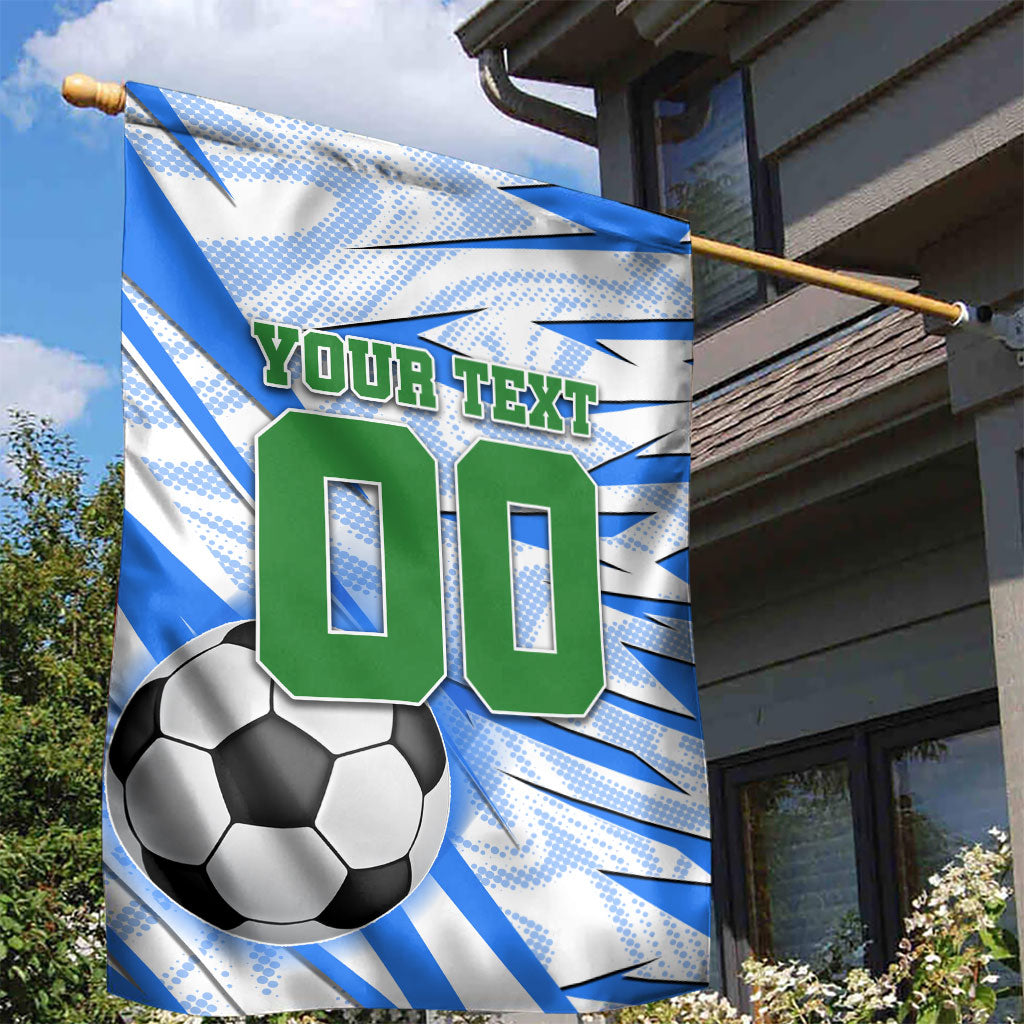 Personalized Uzbekistan Soccer Garden Flag White Wolves Football Halftone Pattern