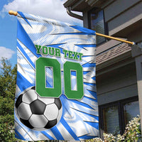 Personalized Uzbekistan Soccer Garden Flag White Wolves Football Halftone Pattern