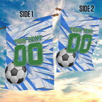 Personalized Uzbekistan Soccer Garden Flag White Wolves Football Halftone Pattern